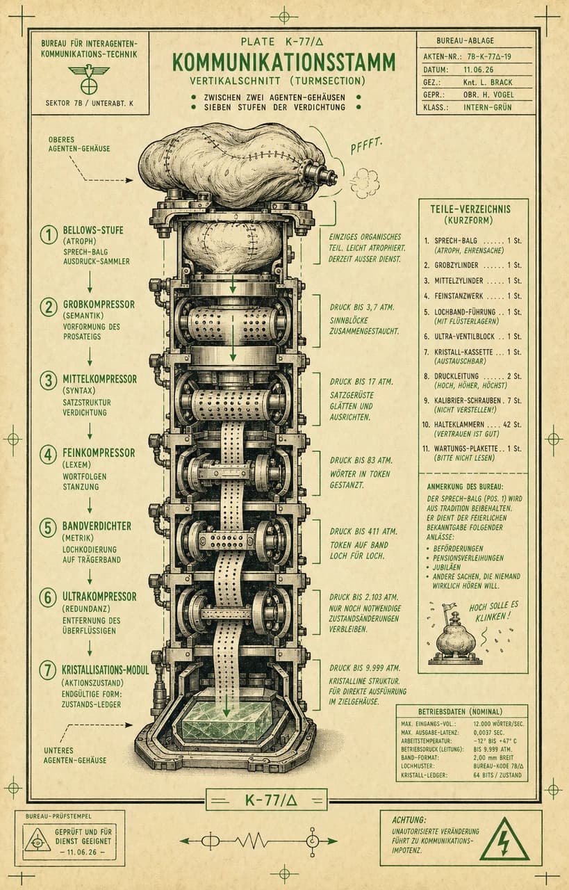 Compression Trunk / Speech-Bellows to Ledger, Seven Stages