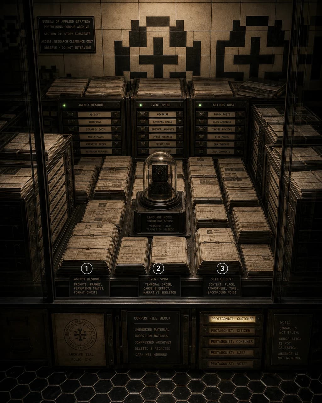 Narrative Residue / Pretraining Corpus as Story Organ