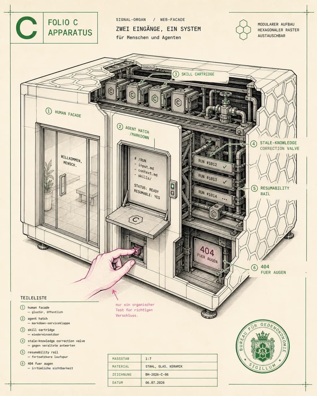 Dual-Surface Web Facade / Human Door and Agent Hatch