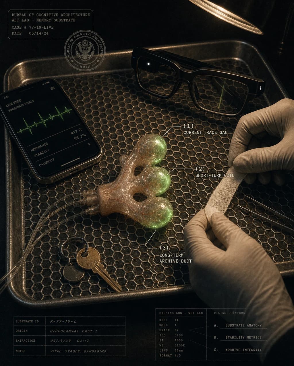 Everyday Memory Organ / Three-Chamber Retrieval Substrate for Wearable Perception