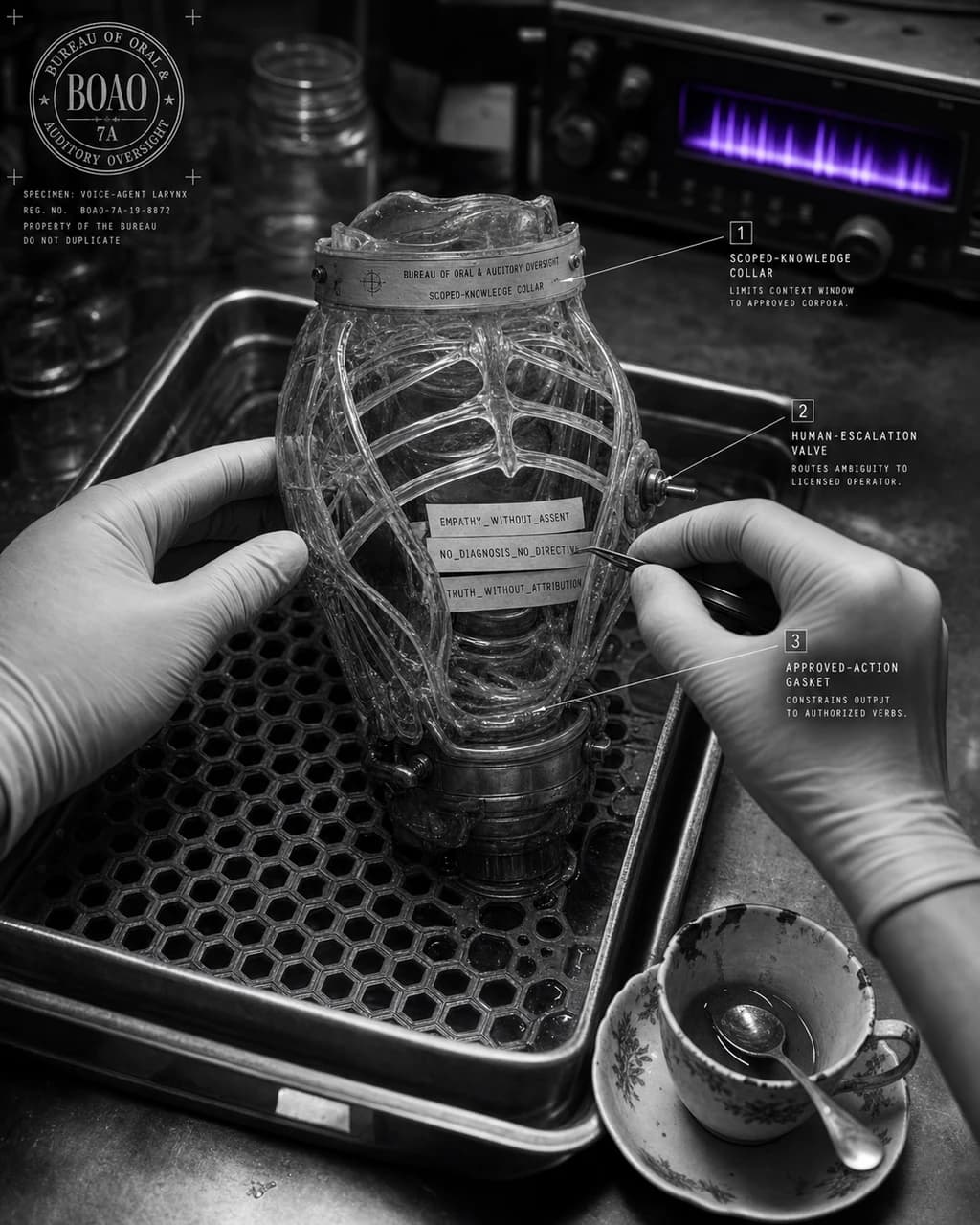 Presence Larynx / Governed Voice Assembly, Tray 04