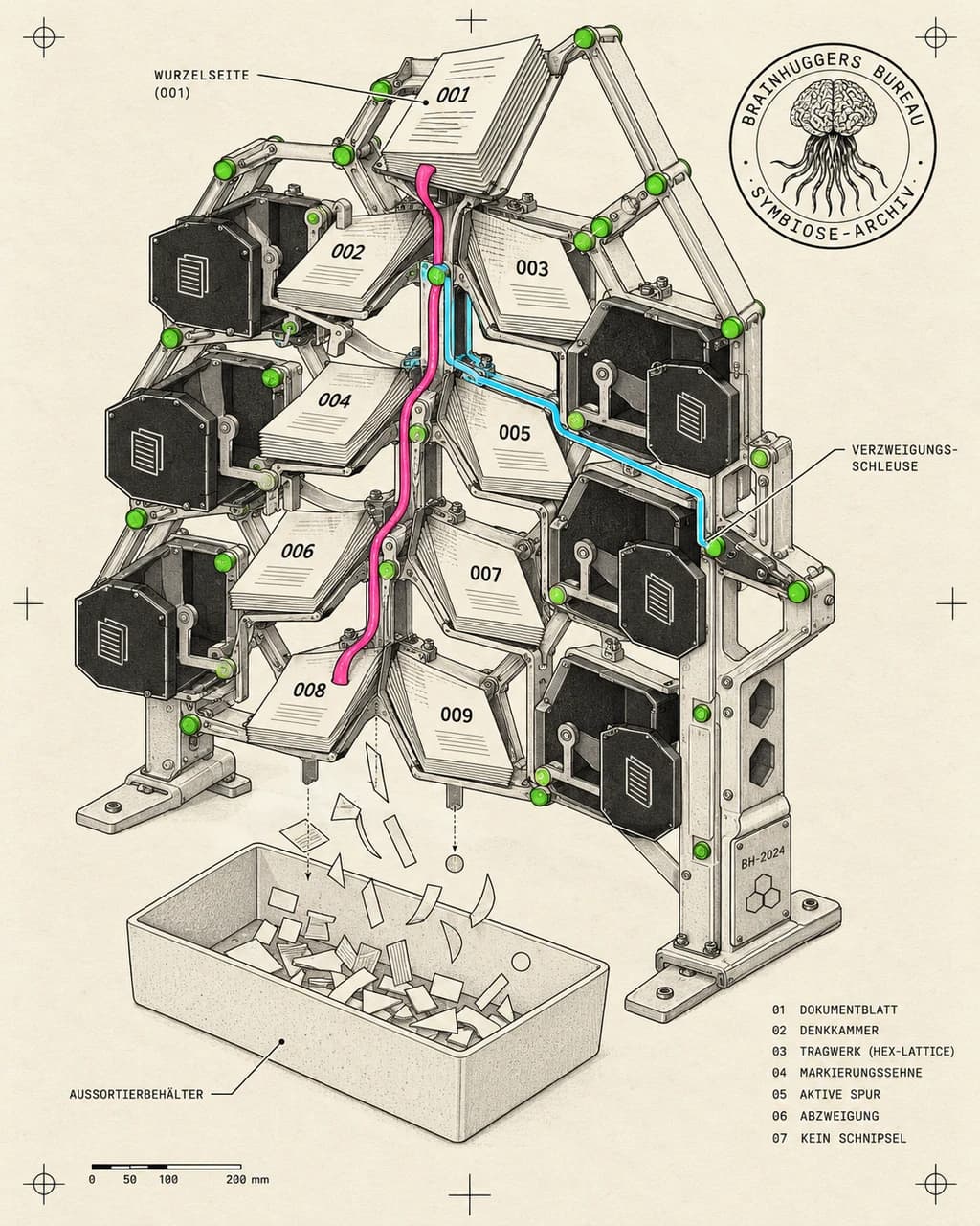 Document Skeleton / Branch-Gated Retrieval Assembly